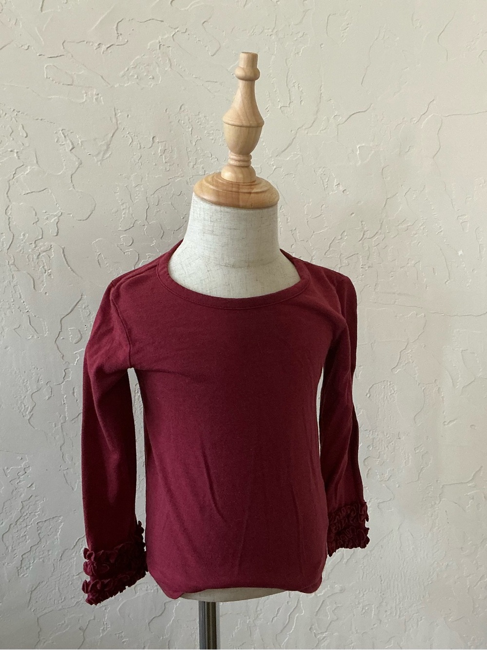 Ruffle Butts Girls' Long Sleeve Top in Wine
